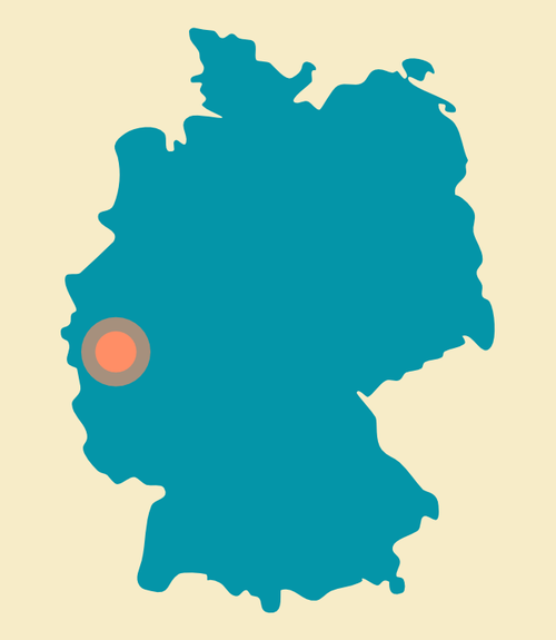 schematic map of Germany with Alfter highlighted
